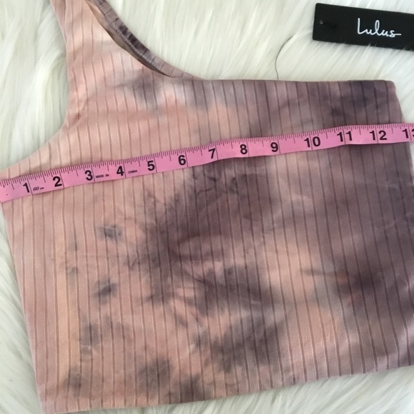 Lulus Tell My Mood Purple Tie Dye One Shoulder Cropped Tank Top Size S - Picture 3 of 6